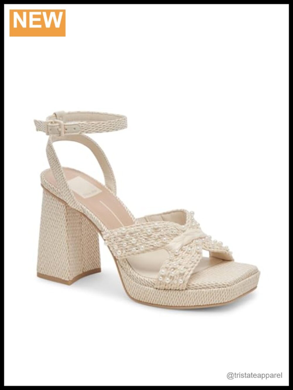 Pearl Detail Pointed Toe Ankle Strap Platform Sandals